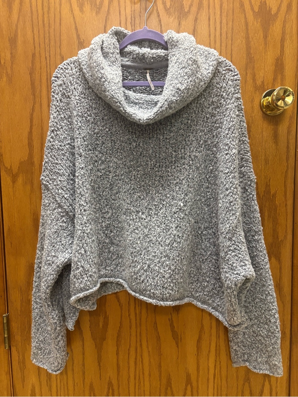 Free People Heather Gray Cowl Neck Pullover Sweater